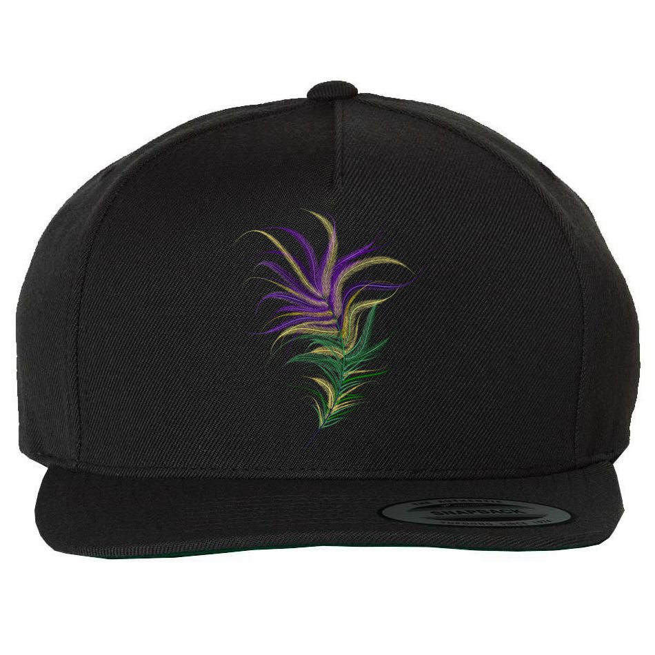 Mardi Gras Festive Feather Wool Snapback Cap