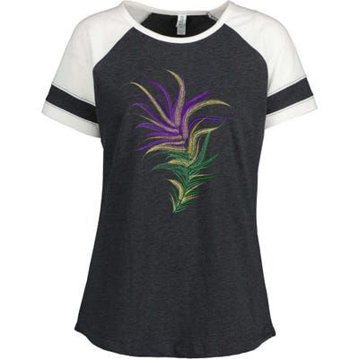 Mardi Gras Festive Feather Enza Ladies Jersey Colorblock Tee