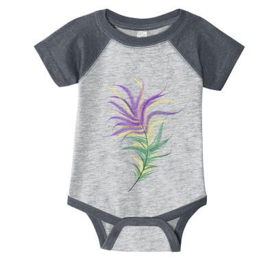 Mardi Gras Festive Feather Infant Baby Jersey Bodysuit