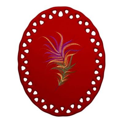 Mardi Gras Festive Feather Ceramic Oval Ornament