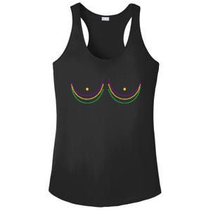 Mardi Gras Funny Beads Boobs Ladies PosiCharge Competitor Racerback Tank