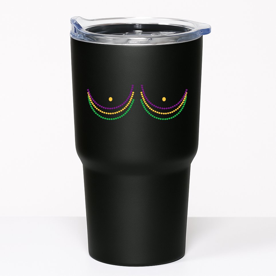 Mardi Gras Funny Beads Boobs Tumbler