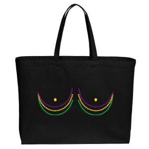 Mardi Gras Funny Beads Boobs Cotton Canvas Jumbo Tote