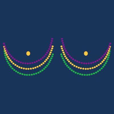 Mardi Gras Funny Beads Boobs T-Shirt