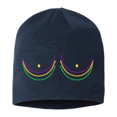 Mardi Gras Funny Beads Boobs Sustainable Beanie