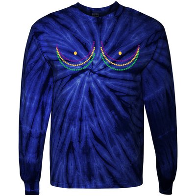 Mardi Gras Funny Beads Boobs Tie-Dye Long Sleeve Shirt