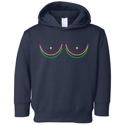 Mardi Gras Funny Beads Boobs Toddler Hoodie