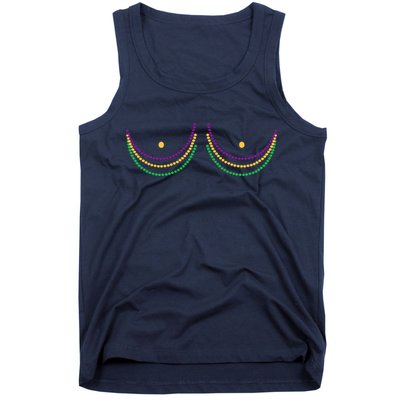 Mardi Gras Funny Beads Boobs Tank Top