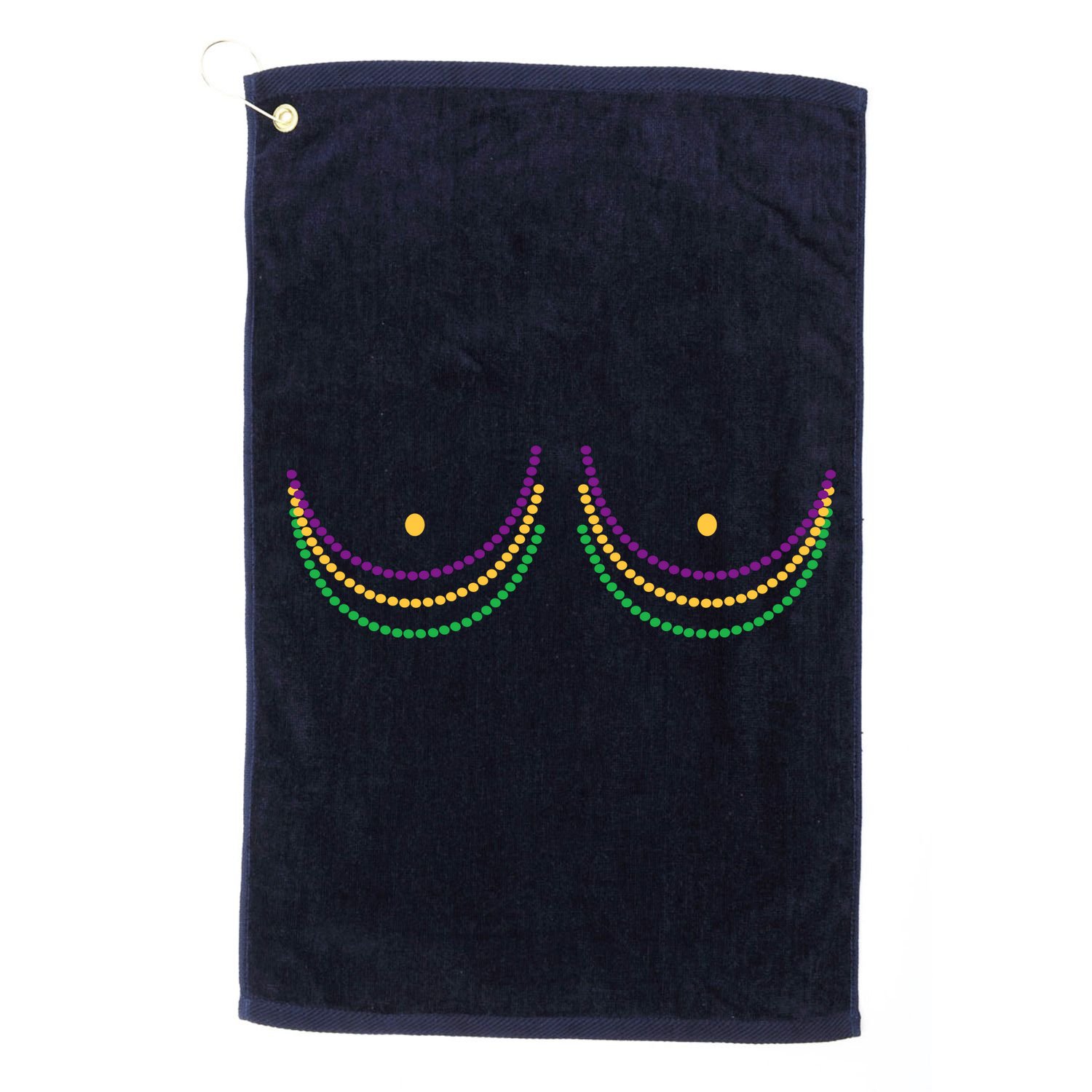 Mardi Gras Funny Beads Boobs Golf Towel