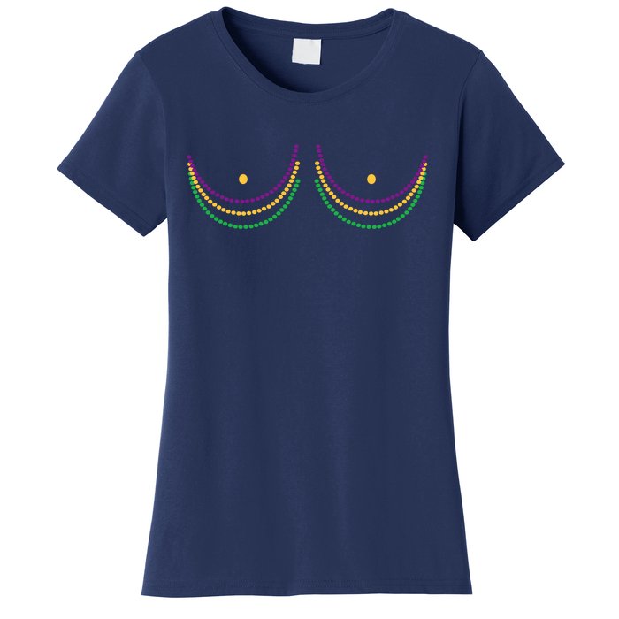 Mardi Gras Funny Beads Boobs Women's T-Shirt