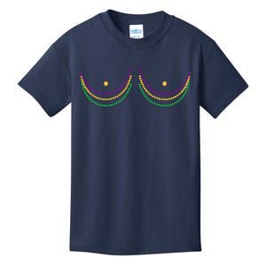 Mardi Gras Funny Beads Boobs Kids T-Shirt