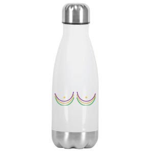 Mardi Gras Funny Beads Boobs Stainless Steel Insulated Water Bottle