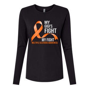 My Gigi's Fight My Fight Multiple Sclerosis Ms Warrior Gift Womens Cotton Relaxed Long Sleeve T-Shirt