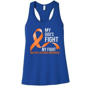 My Gigi's Fight My Fight Multiple Sclerosis Ms Warrior Gift Women's Racerback Tank