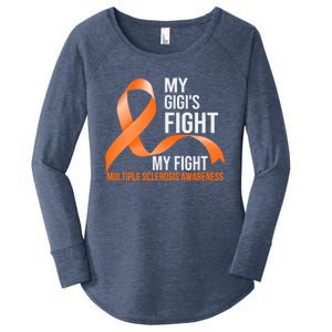 My Gigi's Fight My Fight Multiple Sclerosis Ms Warrior Gift Women's Perfect Tri Tunic Long Sleeve Shirt