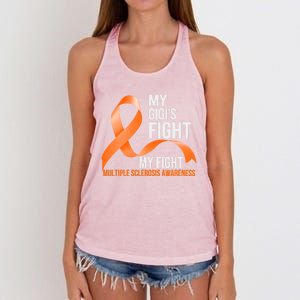 My Gigi's Fight My Fight Multiple Sclerosis Ms Warrior Gift Women's Knotted Racerback Tank