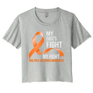 My Gigi's Fight My Fight Multiple Sclerosis Ms Warrior Gift Women's Crop Top Tee