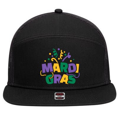 Mardi Gras Gift 7 Panel Mesh Trucker Snapback Hat