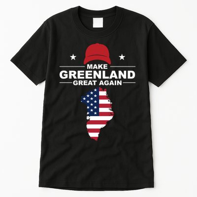 Make Greenland Great Again American Flag Trump Tall T-Shirt