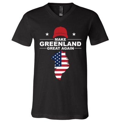 Make Greenland Great Again American Flag Trump V-Neck T-Shirt