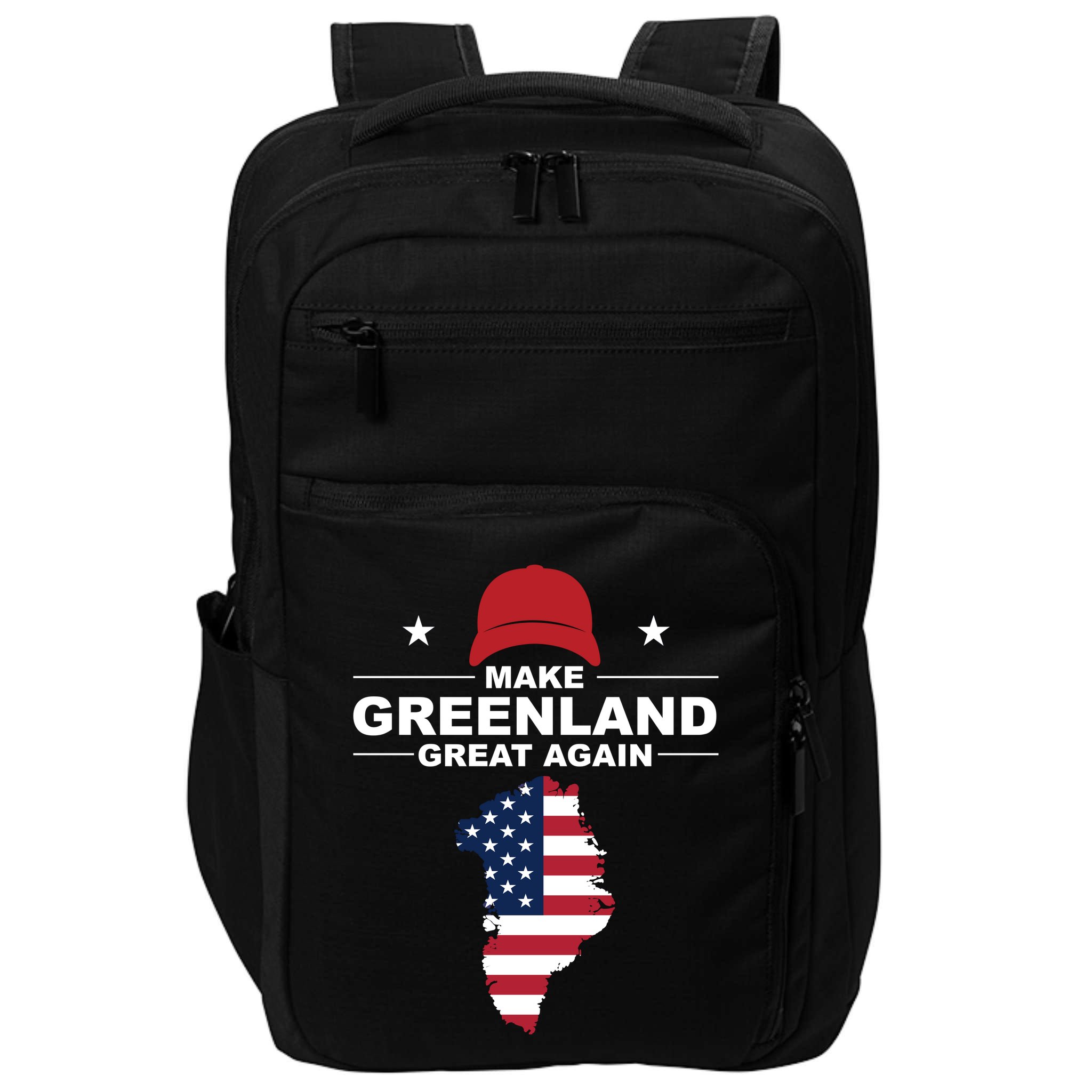 Make Greenland Great Again American Flag Trump Impact Tech Backpack