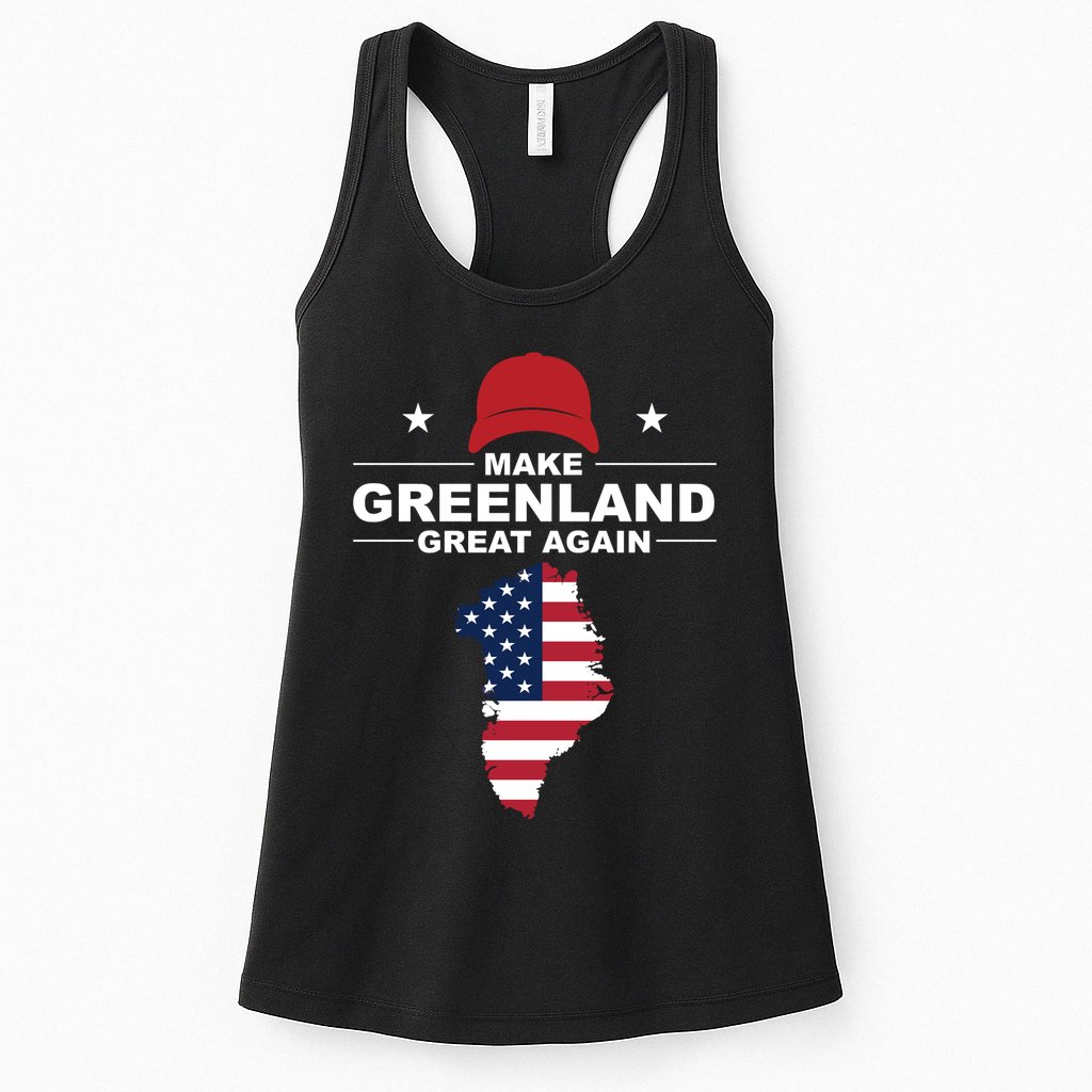 Make Greenland Great Again American Flag Trump Womens Tank Top