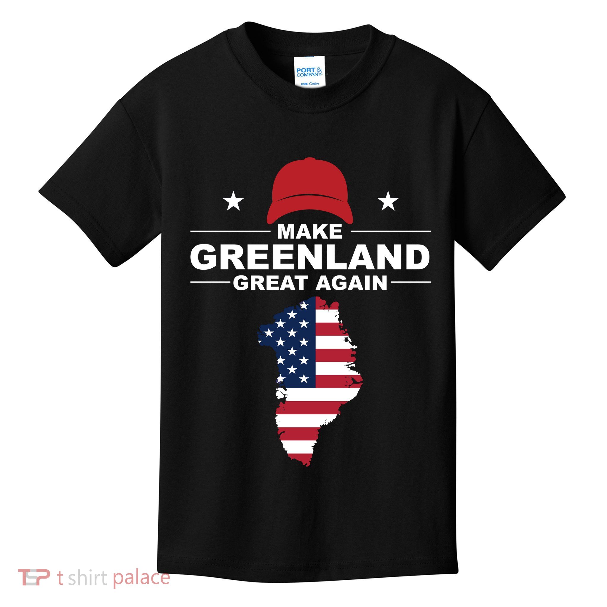 Make Greenland Great Again American Flag Trump Kids T-Shirt