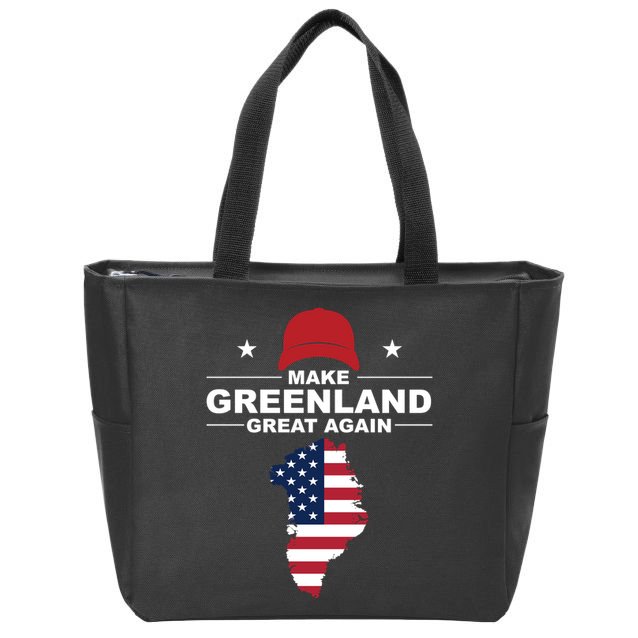 Make Greenland Great Again American Flag Trump Zip Tote Bag