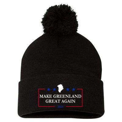 Make Greenland Great Again 2025 51st State Greenland Pom Pom 12in Knit Beanie