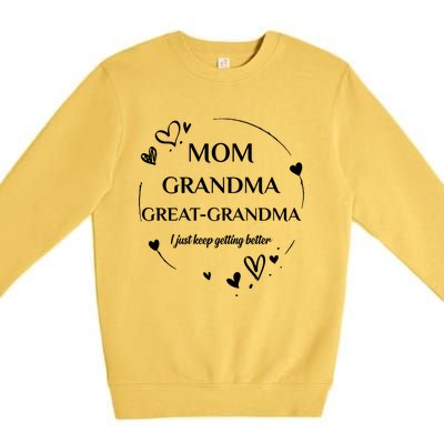 Mom Grandma Great Grandma Promoted To Great Grandma Gift Premium Crewneck Sweatshirt