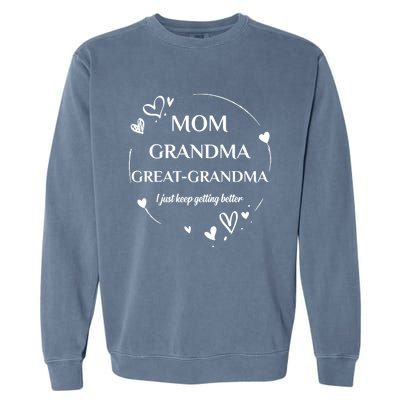 Mom Grandma Great Grandma Promoted To Great Grandma Gift Garment-Dyed Sweatshirt