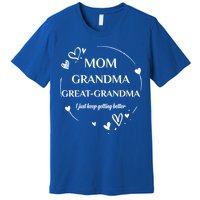 Mom Grandma Great Grandma Promoted To Great Grandma Gift Premium T-Shirt