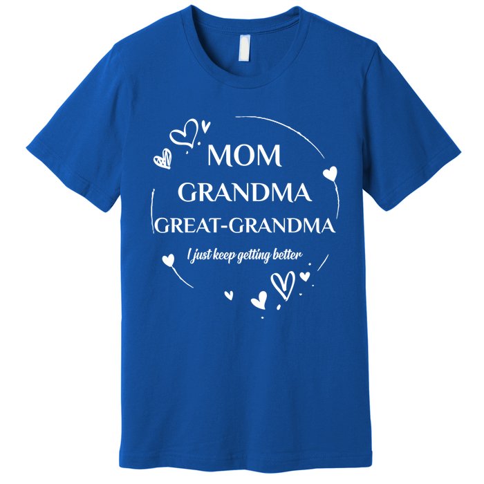 Mom Grandma Great Grandma Promoted To Great Grandma Gift Premium T-Shirt