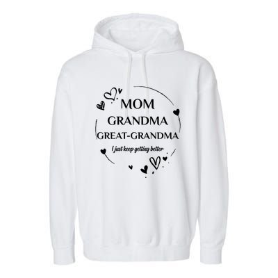 Mom Grandma Great Grandma Promoted To Great Grandma Gift Garment-Dyed Fleece Hoodie