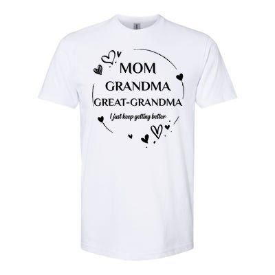 Mom Grandma Great Grandma Promoted To Great Grandma Gift Softstyle CVC T-Shirt