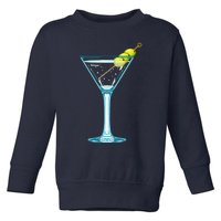 Martini Glass Green Olives Bartender Vodka Drink Toddler Sweatshirt