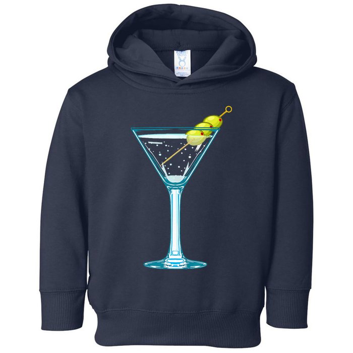 Martini Glass Green Olives Bartender Vodka Drink Toddler Hoodie