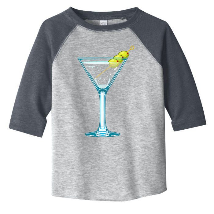 Martini Glass Green Olives Bartender Vodka Drink Toddler Fine Jersey T-Shirt