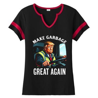 Make Garbage Great Again Trump Ladies Halftime Notch Neck Tee