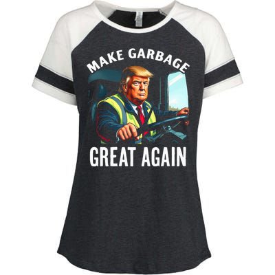 Make Garbage Great Again Trump Enza Ladies Jersey Colorblock Tee