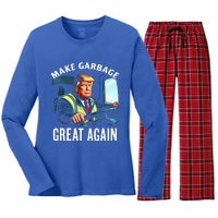 Make Garbage Great Again Trump Women's Long Sleeve Flannel Pajama Set 