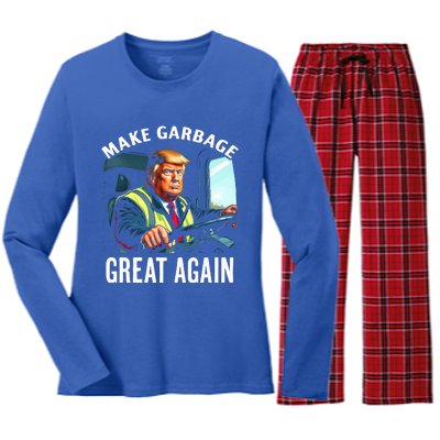 Make Garbage Great Again Trump Women's Long Sleeve Flannel Pajama Set 