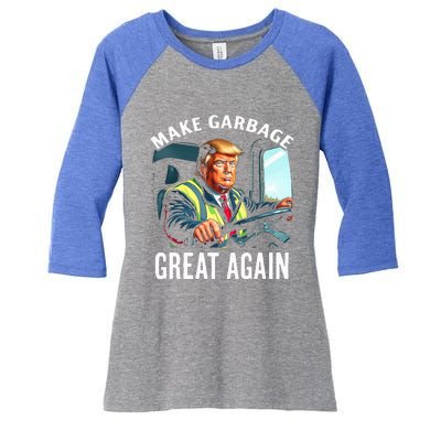 Make Garbage Great Again Trump Women's Tri-Blend 3/4-Sleeve Raglan Shirt