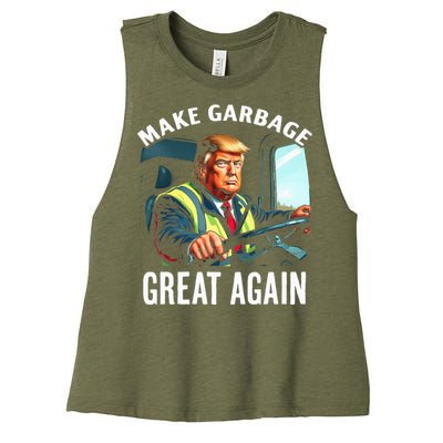 Make Garbage Great Again Trump Women's Racerback Cropped Tank