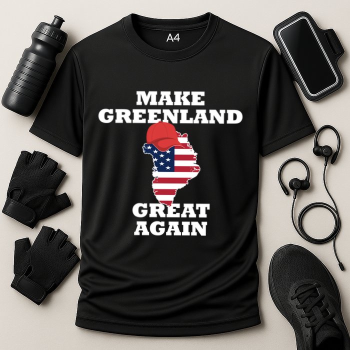 Make Greenland Great Again American Flag Cooling Performance Crew T-Shirt