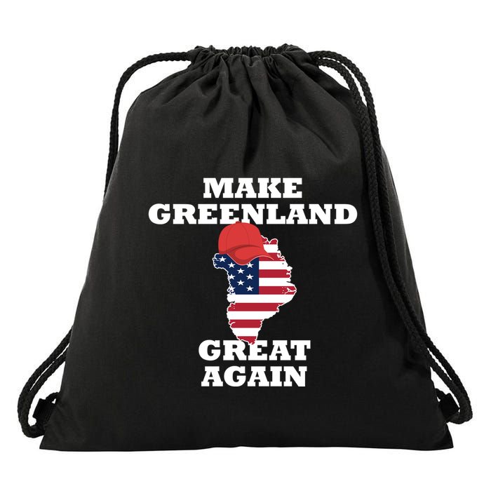 Make Greenland Great Again American Flag Drawstring Bag