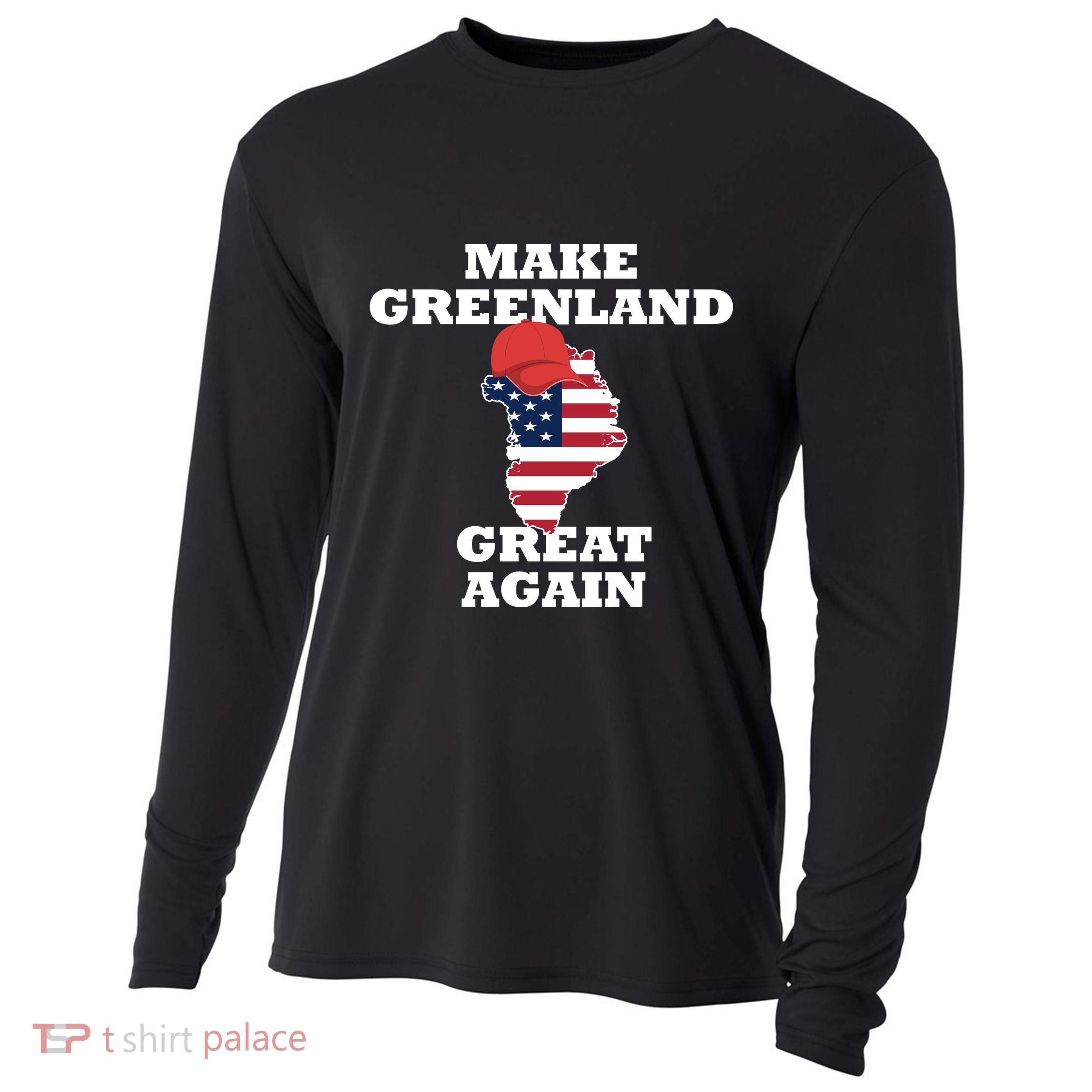 Make Greenland Great Again American Flag Cooling Performance Long Sleeve Crew
