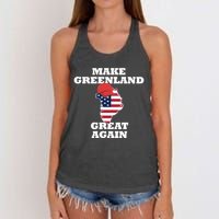 Make Greenland Great Again American Flag Women's Knotted Racerback Tank