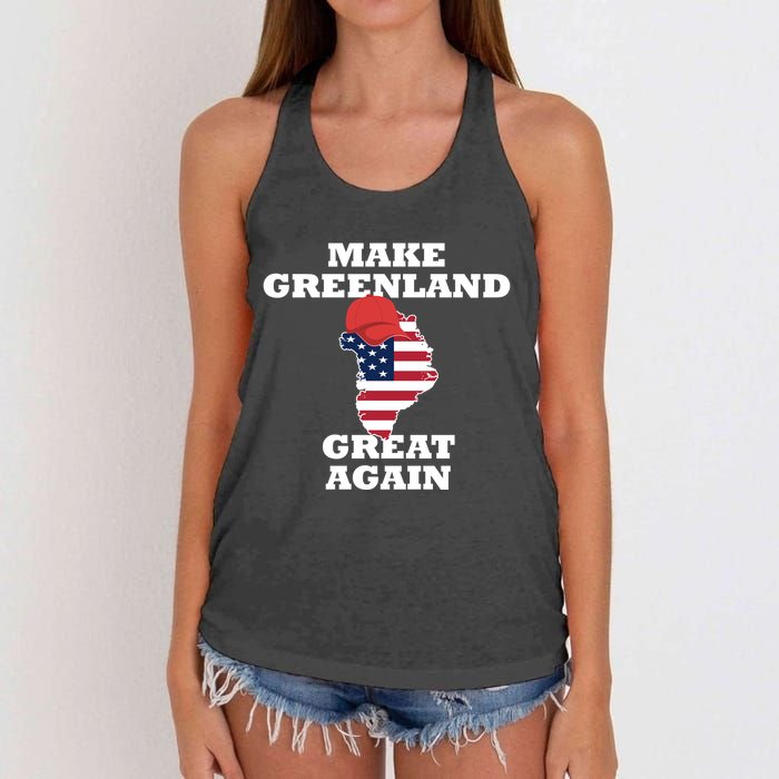 Make Greenland Great Again American Flag Women's Knotted Racerback Tank