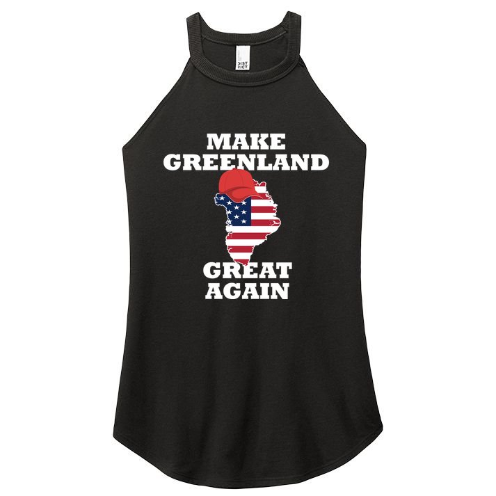 Make Greenland Great Again American Flag Women's Perfect Tri Rocker Tank